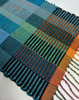 Blue Blocks Handwoven Tapestry