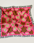 Pop Art Tiger Flower Silk Scarf