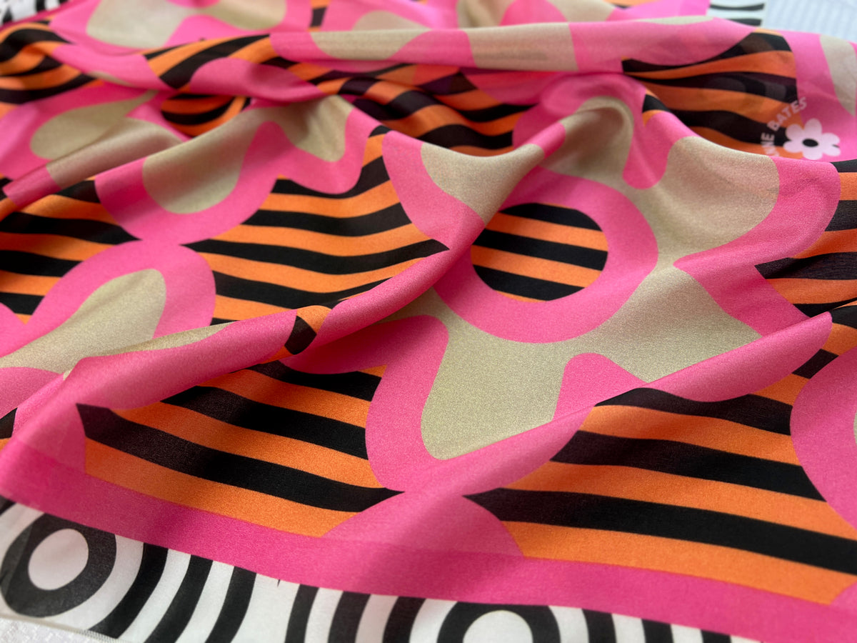 Pop Art Tiger Flower Silk Scarf