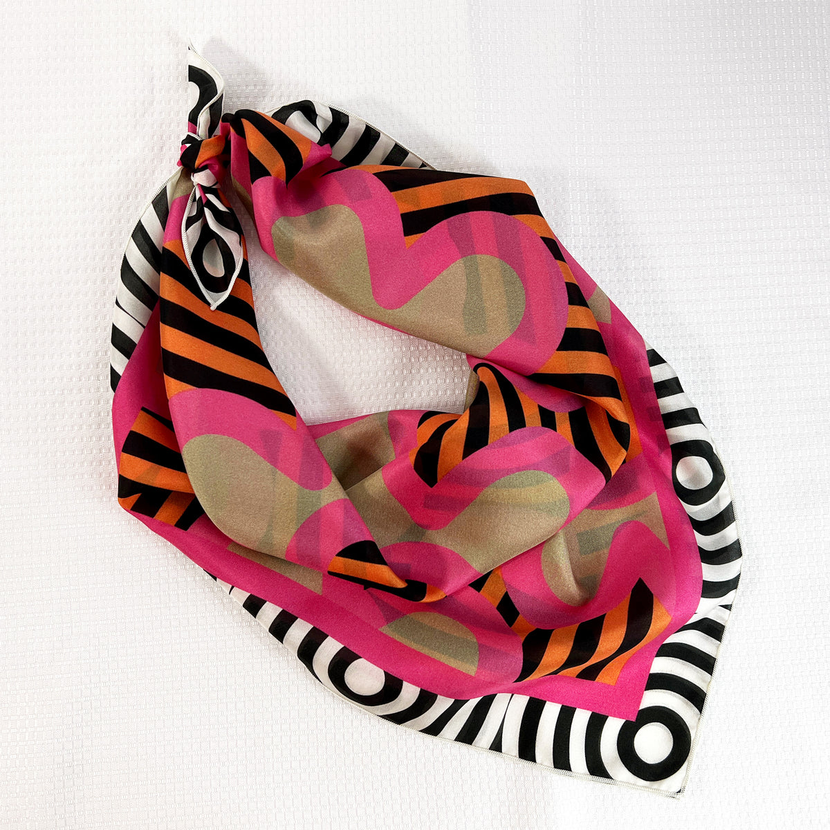 Pop Art Tiger Flower Silk Scarf